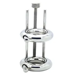 Zerosky Male Penis Rings Ball Stretcher Weight Steel Ball Stretching  Weights Enhancer Penis Chastity Ring Sex Toys for Adult Y18110302