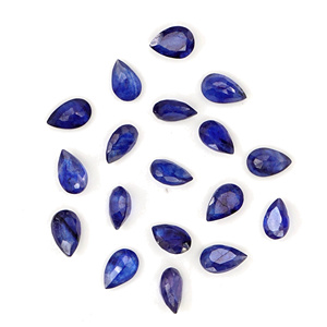 Saphirs bleus naturels de Bangkok, taille poire calibrée 4x6mm, pierres précieuses de saphir bleu naturel facettées pour la création de bijoux - Product Image 5