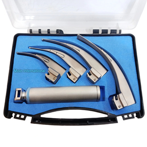 ชุดกล้องส่องตรวจกล่องเสียงแบบมืออาชีพพร้อมด้ามจับและใบมีดเปลี่ยนได้ 4 ใบ, เครื่องมือจัดการทางเดินหายใจทำจากเหล็กกล้าไร้สนิมเกรดทางการแพทย์ - Product Image 4
