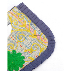 Luxury Handmade Vintage Lady Evening Clutch Hand <b>Bag</b> Suzani Embroidery Cotton Hand Quilted Kantha Fabric Cotton Lining - Product Image 6