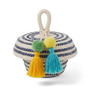 Modern Handmade Cotton Gergean Basket Ramadan <b>Eid</b> Mubarak <b>Gift</b> Basket Islamic Festival Decoration Party Favor - Product Image 1