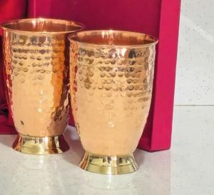 Gobelets en cuivre, élégantes tasses en métal pour l'eau, les jus, les cocktails, durables, réutilisables, pour la cuisine, la salle à manger, les boissons. - Product Image 4