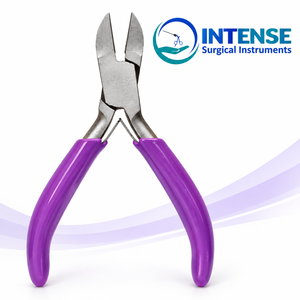 Alicates de corte lateral profesionales para joyería, cortador de alambre de acero inoxidable, mango morado, herramienta para manualidades con cuentas, instrumento quirúrgico de alta resistencia - Product Image 1