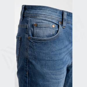 Jean en denim délavé coupe droite pour homme, coupe slim, taille mi-haute, en coton, style décontracté automne - Product Image 5