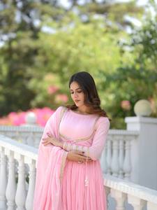 Ramdev Trading Women's Modern Heavy NC Vichitra <b>Silk</b> 5mm Sequences Embroidered Quick Dry All Seasons Regular Fit Kurti Diwali - Product Image 4