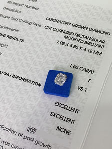 Diamante Blanco de Corte Radiante de 1.6ct al por Mayor, Certificado IGI, Claridad VVS, Diamante Cultivado en Laboratorio CVD, Joyería, Diamante Suelto CONCEPTION DIA-2-27 - Product Image 3