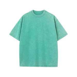 เสื้อยืดแขนสั้นผู้ชายสไตล์วินเทจทรงโอเวอร์ไซส์ คอโอ ทรงหลวม ผ้าฝ้าย 100% ระบายอากาศได้ดี ลายบาติกฟอกสีซีดแบบย้อนยุค เหมาะสำหรับใส่ลำลองช่วงฤดูร้อน - Product Image 1