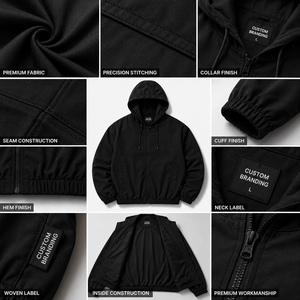 Sweat à capuche zippé intégral premium pour homme 2025/2026 – Coton/Polyester uni, doux, chaud, élégant, léger, séchage rapide, tissu respirant pour l'hiver - Product Image 5