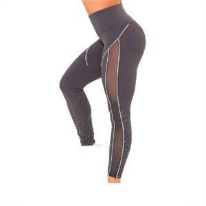Leggings de mode pour femmes, nouveaux, brillants, 100% coton, pour l'entraînement, collants de sport taille haute pour le yoga - Product Image 2