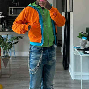 เสื้อฮู้ดซิป 3 ชั้นแบบกำหนดเองสำหรับผู้ชาย ผ้าฟลีซหนานุ่ม 100% ผ้าฝ้ายลายเสือดาวพิมพ์ลายสีสันฤดูหนาว ซิปสามชั้น - Product Image 3