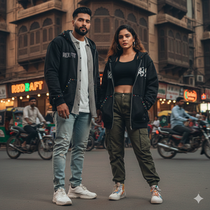 Sudadera con Capucha y Cremallera Corta de Gran Peso con Logotipo Personalizado REXFIT SPORTS para Hombre, Sudadera con Cremallera Estilo Vintage Lavado Ácido con Serigrafía - Product Image 5