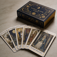 Cartes de tarot personnalisées en gros avec impression en espagnol et guide, estampage à chaud, jeu de cartes d'affirmation Oracle, jeu de tarot