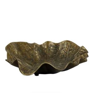 Tazón para Servir de Venta Directa de Fábrica, Contenedor para Exhibición de Postres, Diseño de Hojas para Ensaladas, Cereales, Bodas, Tazón Dorado para Frutas - Product Image 1