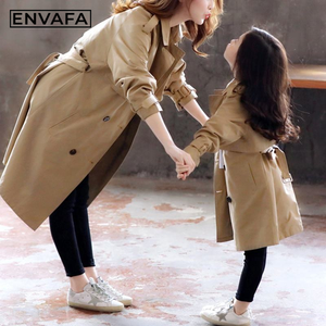 Gabardina Larga Impermeable Ecológica de Doble Botonadura Personalizada para Madre e Hija, Suministro Directo de Fábrica - Product Image 5