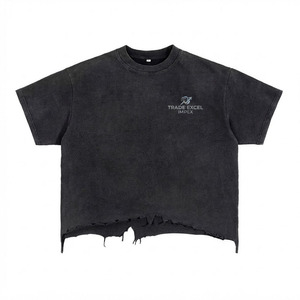 เสื้อยืดทรงบ็อกซี่ผ้าฝ้ายหนานุ่มรักษ์โลก แบรนด์ Trade Excel Impex Custom Streetwear Apparel รุ่น Distressed Hem แขนสั้น - Product Image 1