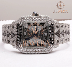 Mossinate Stainless Steel White Gold and Silver <b>Watch</b> Sparkling Diamond <b>Watch</b> <b>for</b> Men and Women with Fashionable Design - Product Image 3