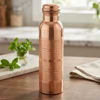 SALEEM INTERNATIONAL Bouchons de bouteille d'eau en cuivre, bouteille de voyage portable, design minimaliste, usage domestique, grande capacité classique, multi-usages