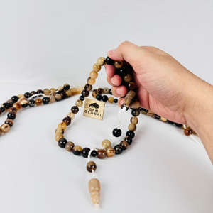 Chapelet de prière musulman de luxe fait à la main, toucher réel, corne arabe religieuse, couleur blanche, 33 perles, compteur de prière - Product Image 3