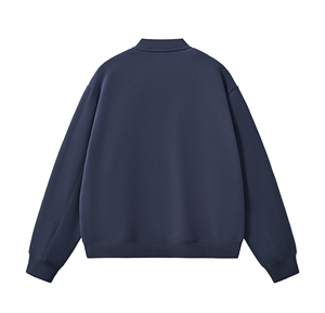 Blouson Bomber Unisexe Personnalisé en Polaire, Coupe Oversize, Entièrement Zippé, Sweat-shirt Décontracté avec Bordure Côtelée, Style Streetwear, Veste Universitaire, Vêtements OEM - Product Image 2