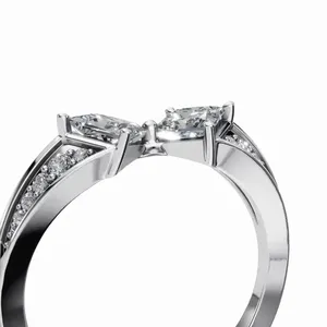 Anillo de Diamantes Cultivados en Laboratorio Shine Designer con Corte Princesa Redondo, Juego de 9 Piezas, Certificado IGI, Claridad VVS, Joyería de Oro de Lujo para Mujer - Product Image 4