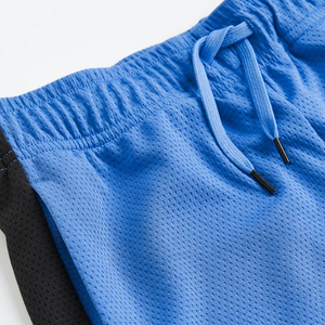 <b>Men</b> Blue Solid Color Blocked Canvas Bermuda <b>Shorts</b> with Front Logo Mid Waist <b>Quick</b> <b>Dry</b> Eco-Friendly Windproof Casual Sport Style - Product Image 4