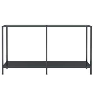 Table console en verre trempé noir avec structure en acier thermolaqué, décoration moderne pour la maison - Product Image 3