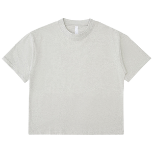 เสื้อยืดคอกลมแขนสั้นผู้ชาย สีเบจ ผ้าฝ้าย 100% ทรงปกติ สีพื้น ดีไซน์เรียบง่าย สไตล์ลำลอง ผ้าเจอร์ซีย์ถัก - Product Image 3