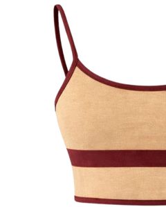 Beige Red Women Camisole And Shorts <b>Set</b> Summer Two Piece Outfit Cotton Blend Crop Top Cherry Print Drawstring Shorts Casual - Product Image 4