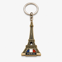 Paris Eyfel Kulesi Çinko Alaşımlı Emaye 3D Metal Anahtarlık Moda Çevre Dostu Hafif Özel Logo Promosyon Hediyelik Eşya