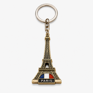 Porte-clés en alliage émaillé Tour Eiffel de <span class=keywords><strong>Paris</strong></span>, souvenir 3D en métal, logo personnalisé, vente en gros - Product Image 1