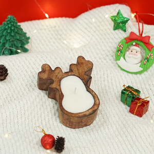 Cuenco de Madera con Diseño de Reno Hecho a Mano, Decoración Rústica Navideña, Centro de Mesa Festivo, Regalo de Invierno para el Hogar, Decoración Festiva para la Mesa - Product Image 3