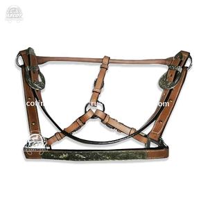 Diseñador occidental Inglés Saddle Horse Halter Premium Negro Marrón Cuero con accesorios SS Precio asequible - Product Image 5