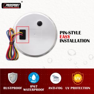 110mm 4-3/8 "Tachymètre Électrique 4000RPM HEURMÈTRE 12/24V Façade Noire Rétroéclairage LED Blanc IP67 Automobile Marine - Product Image 5