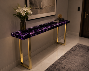 Custom Size Natural Rectangle Solid Purple Crystal Modern Durable Eco-Friendly Amethyst Dining <b>Table</b> Top for Diwali Retirement - Product Image 2