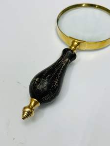 Lupa de mano de latón de 3'' con mango de madera |   Lupa de Inspección Óptica - Product Image 2