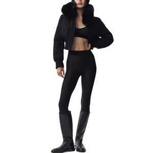 Nouvelle veste en laine pour femme de qualité supérieure, avec garniture en fausse fourrure, mélange de laine, veste d'hiver de luxe, vêtement d'extérieur court, fabricant OEM personnalisé - Product Image 3