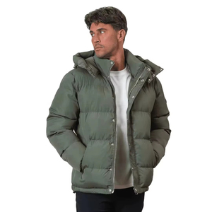 <b>Men's</b> Hooded <b>Parka</b> Jacket Solid Color Standard Polyester Zipper Closure Casual Outerwear Regular Fit Straight Body <b>Winter</b> <b>Coat</b> - Product Image 1