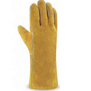 Guantes de soldadura de piel de cabra de grano completo de alta calidad, resistentes al calor, guantes de cuero para soldadura TIG para trabajadores soldadores. - Product Image 3