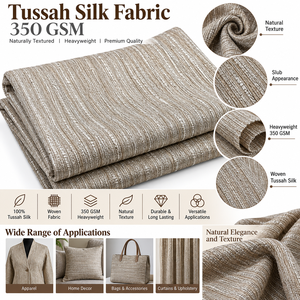350 GSM Tussah <b>Silk</b> Fabric Heavyweight Textured <b>Silk</b> Cloth for Apparel Home Decor Craft and Textile Manufacturing Supply Premium - Product Image 6