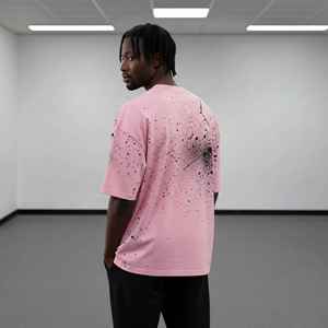 เสื้อยืดผู้ชายแฟชั่นใหม่ ผ้าฝ้าย 100% ทรงโอเวอร์ไซส์ ระบายอากาศได้ดี ป้องกันรอยยับ สไตล์ฮิปฮอป น้ำหนัก 180 กรัม คอกลม พร้อมปักโลโก้ตามสั่ง - Product Image 3