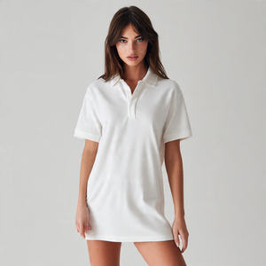 Camisetas Polo Oversize de Algodón para Mujer, Estilo Urbano de Gran Gramaje, Ajuste Holgado, Hombro Caído, Camisetas Polo de Verano para Mujer - Product Image 5