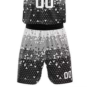 Ensemble de maillots de basket personnalisés sublimés respirants unisexe adulte anti-humidité en maille unie débardeur et short 00 Nom d'équipe - Product Image 4