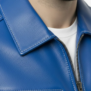 <b>Men</b> Leather <b>Jacket</b> Racer Style Outdoor Wear Smooth Zipper <b>Lightweight</b> Comfortable Fit <b>Jacket</b> OEM Wholesale <b>Men</b> Leather <b>Jacket</b> - Product Image 3