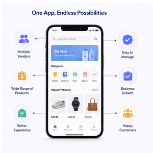 Application mobile de commerce électronique multi-vendeurs moderne pour la gestion des produits et les achats en ligne (Android/iOS) - Product Image 3