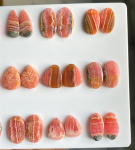 โรโดโครไซต์คู่แฝดทรงคาโบชอง สีชมพูธรรมชาติ สำหรับทำต่างหู DIY - Product Image 2