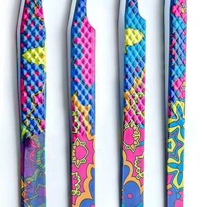Precision Stainless Steel <b>Eyelash</b> Tweezers Smooth Tip Professional Volume Lash <b>Application</b> Tools - Product Image 6