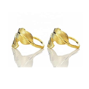 Rond de serviette en feuille de métal en or massif rempli de tissu anneau de serviette en papier pour décor de Table à manger Restaurant accessoire de décoration de Noël - Product Image 6