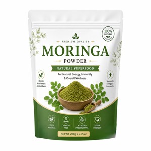 Poudre de feuilles de Moringa la plus vendue 200g, 100% pure, poudre de Moringa Oleifera de qualité supérieure, poudre verte naturelle, poudre de feuilles de Moringa séchées - Product Image 1