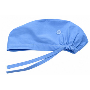 Bonnet chirurgical tricoté bleu avec boutons protège-oreilles, bonnet chimio unisexe, séchage rapide, respirant, pour hôpital - Product Image 2