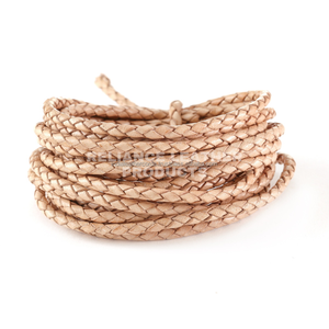 Cordón de Cuero Trenzado Natural Antiguo de Alta Calidad de 3 mm, Cuerda de Cuero Redonda de 4 mm, 5 mm y 6 mm para Pulseras - Product Image 5